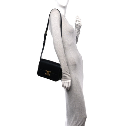 Celine Shiny Calfskin Medium Triomphe Black 2 of 9