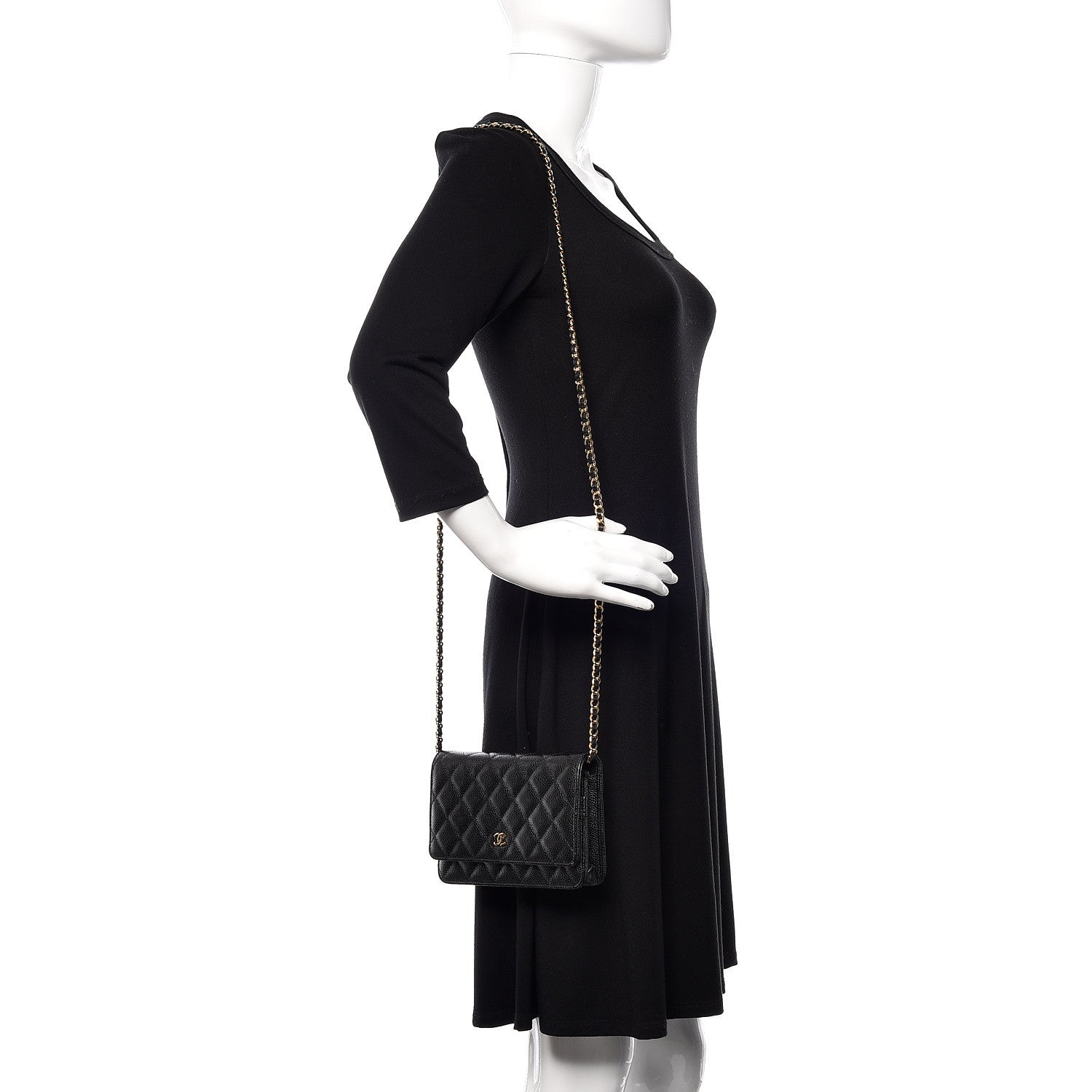 Chanel Caviar Quilted Wallet On Chain WOC Black 2 of 12