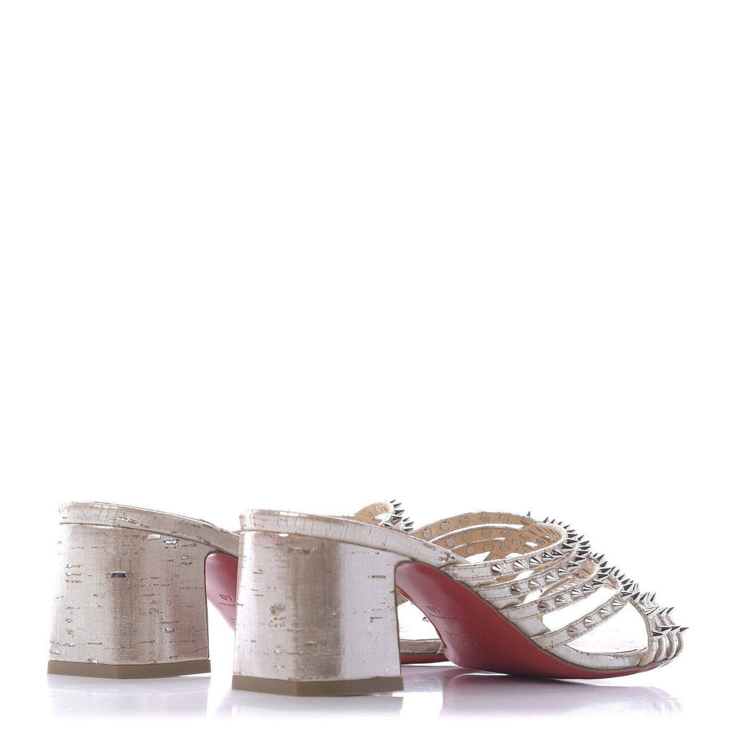 Liege Pepite Marthaspike 55 Slide Sandals 40 Gold Silver