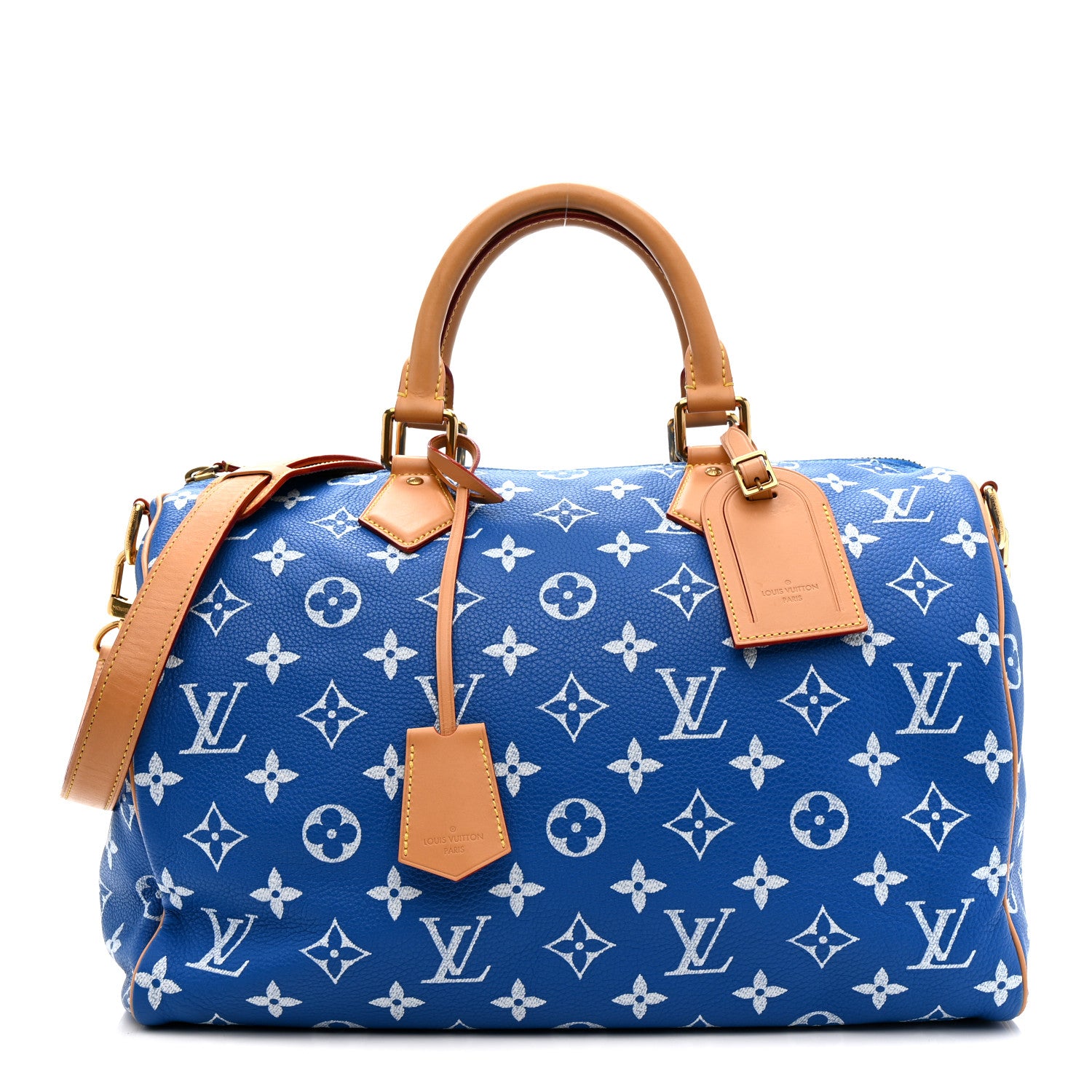 Louis Vuitton Calfskin Monogram Speedy P9 Bandouliere 40 Blue 1 of 18