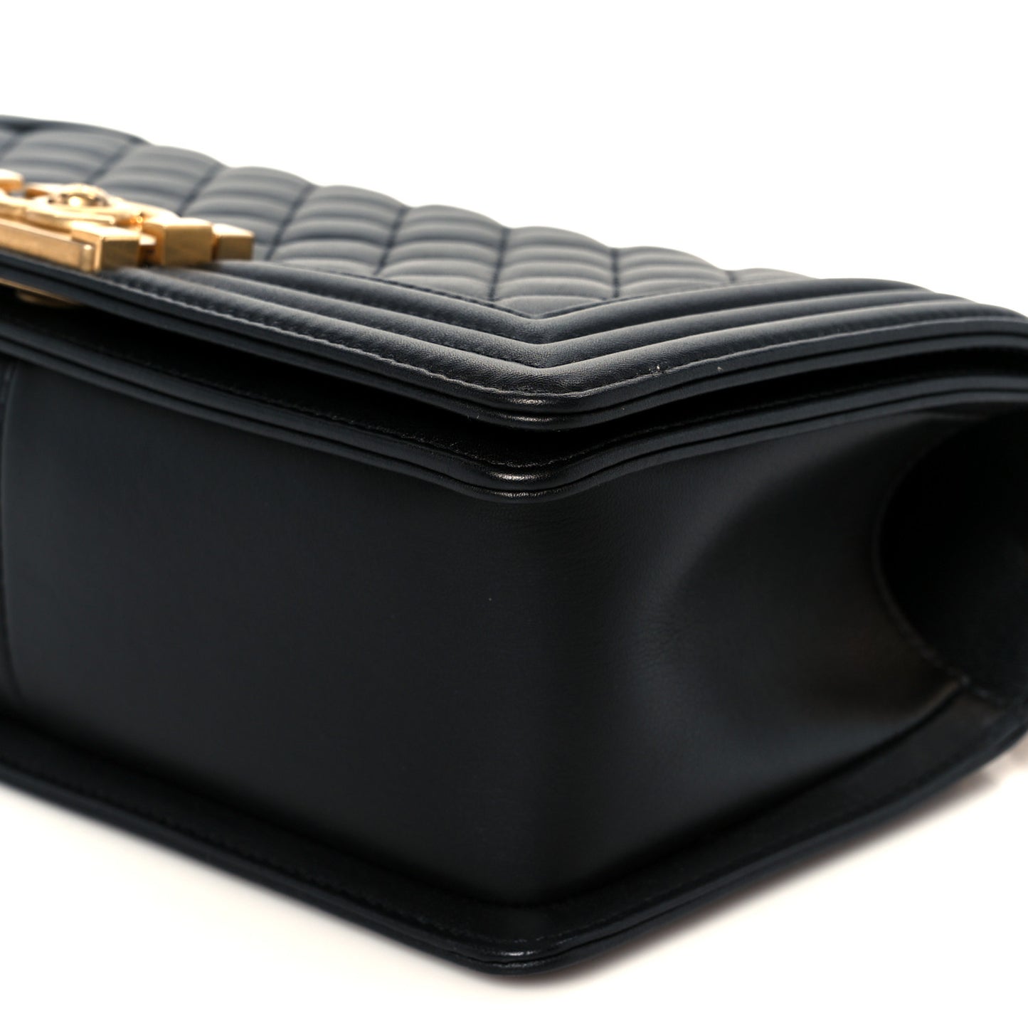 Lambskin Quilted Medium Boy Flap Black