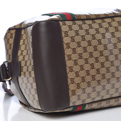 Gucci Crystal Monogram Web Large Carry On Duffle Bag Brown 10 of 11