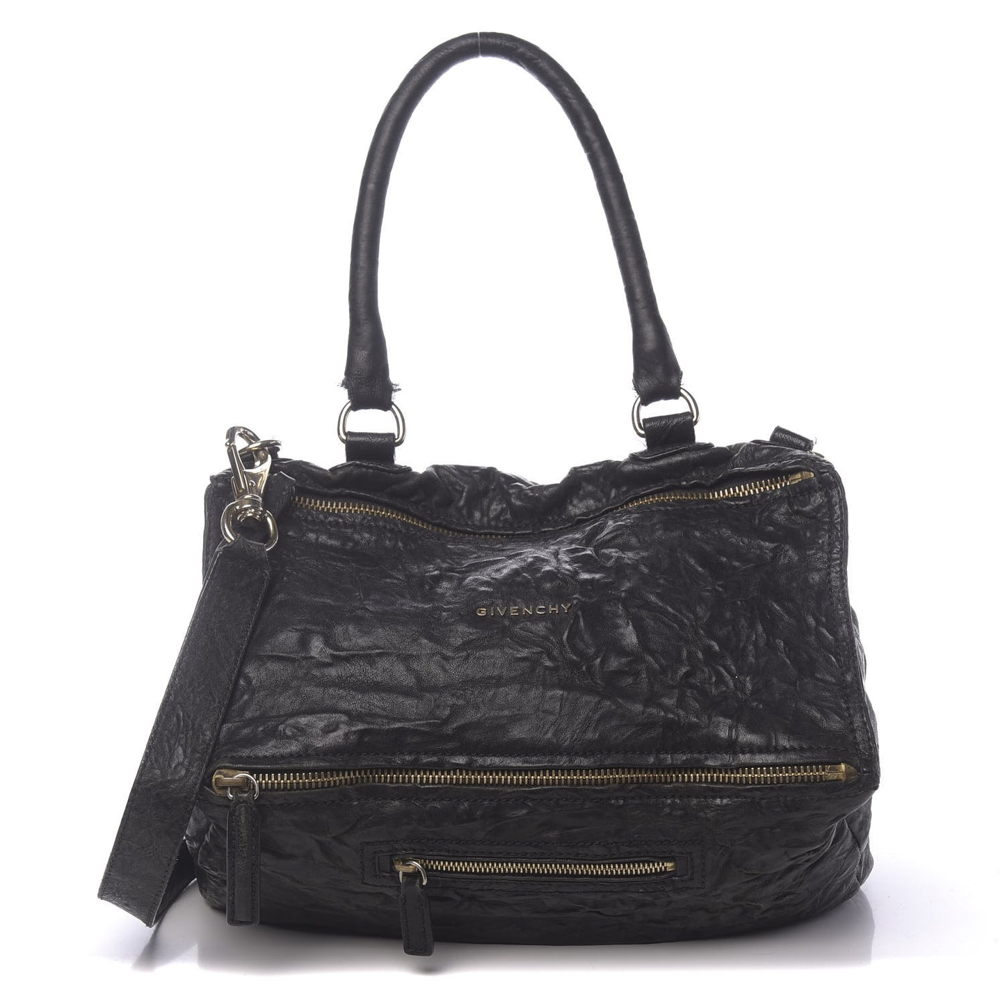 Tumbled Sheepskin Medium Pandora Bag Black