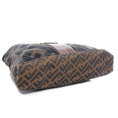 Fendi Zucca Vitello Acqua Maxi Baguette Shoulder Bag Tobacco 4 of 10