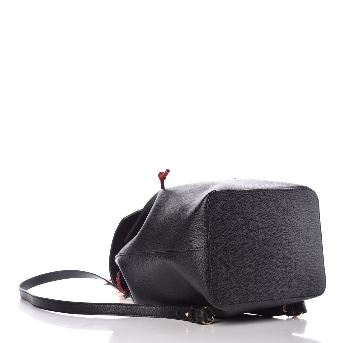 Vitello Cruise Bi-Color FF 1974 Embossed F is Fendi Drawstring Backpack Black Fragola Maya
