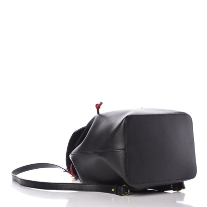 Fendi Vitello Cruise Bi-Color FF 1974 Embossed F is Fendi Drawstring Backpack Black Fragola Maya 4 of 10
