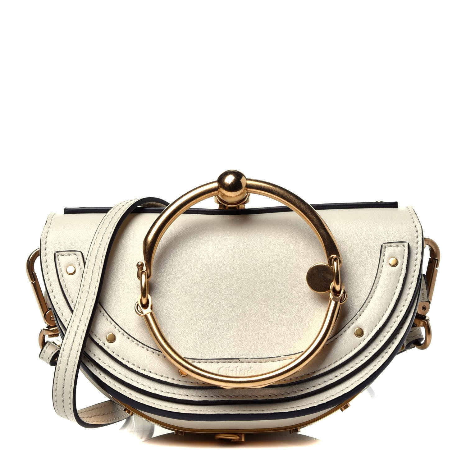 Chloe Calfskin Small Nile Bracelet Minaudiere Bag Off White 1 of 11