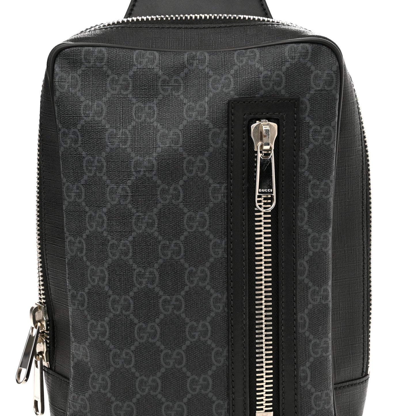 GG Supreme Monogram Web Belt Bag Black Grey