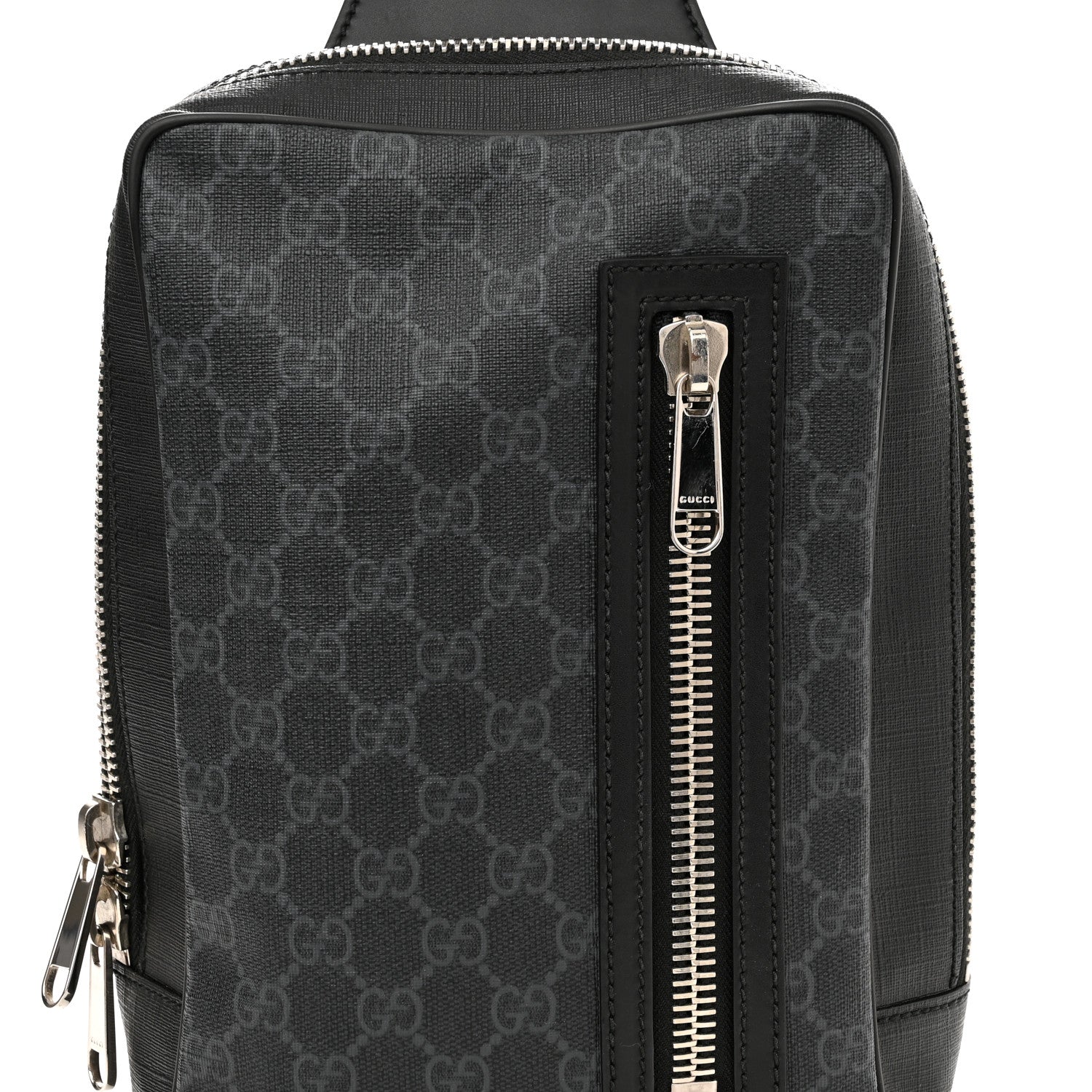 Gucci GG Supreme Monogram Web Belt Bag Black Grey 8 of 11