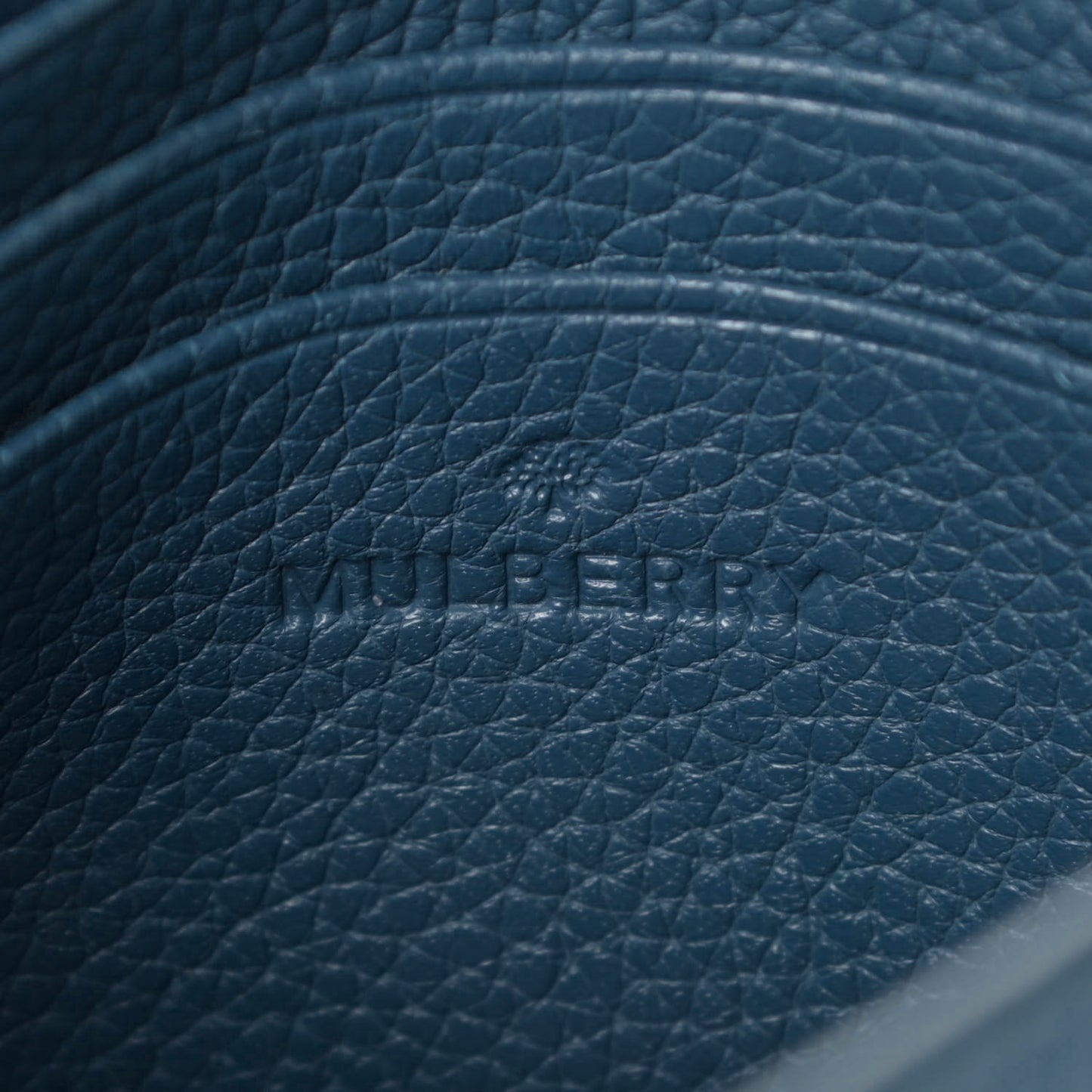 Small Classic Grain Calfskin Mini Lily Steel Blue