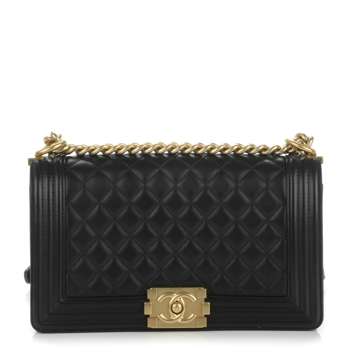 Chanel Lambskin Quilted Medium Boy Flap Black 1 of 7