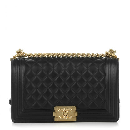 Chanel Lambskin Quilted Medium Boy Flap Black 1 of 7
