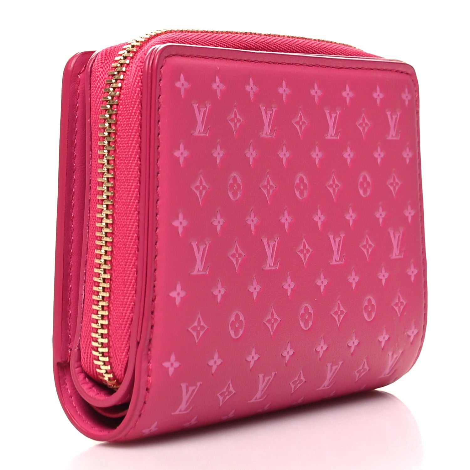 Louis Vuitton Calfskin Nanogram Embossed Lou Wallet Rose 3 of 8