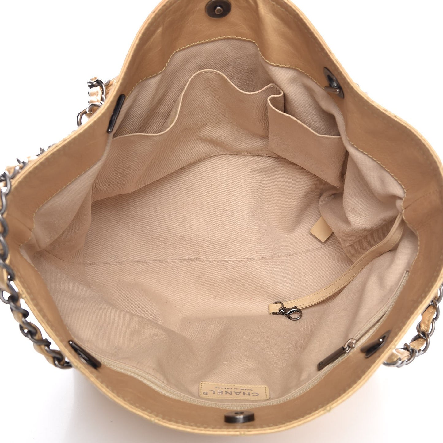 Metallic Aged Calfskin Small Shopping In Moscow Tote Gold