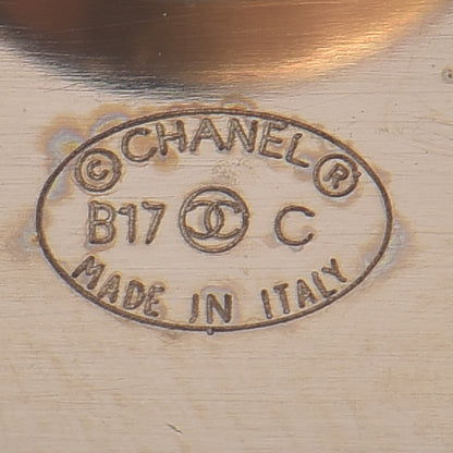 Chanel Metal Resin Pearl Coco License Plate Brooch Black Gold 5 of 6