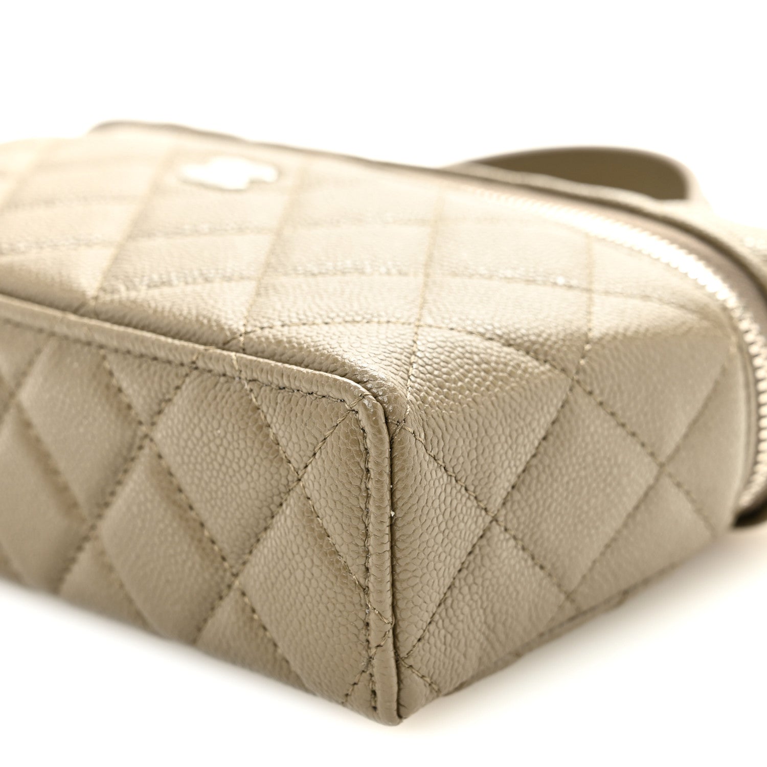 Chanel Caviar Quilted Top Handle Slim Vanity With Chain Dark Khaki 11 of 11