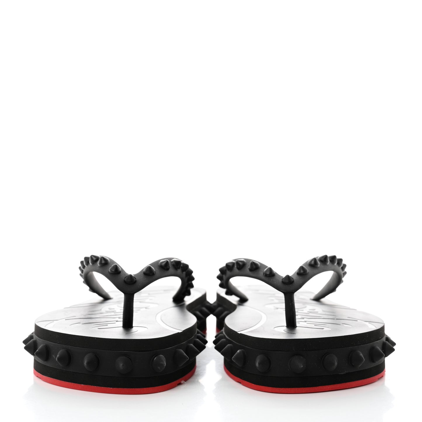 Rubber Spike Loubi Flip Flip Platform Sandals 36 Black