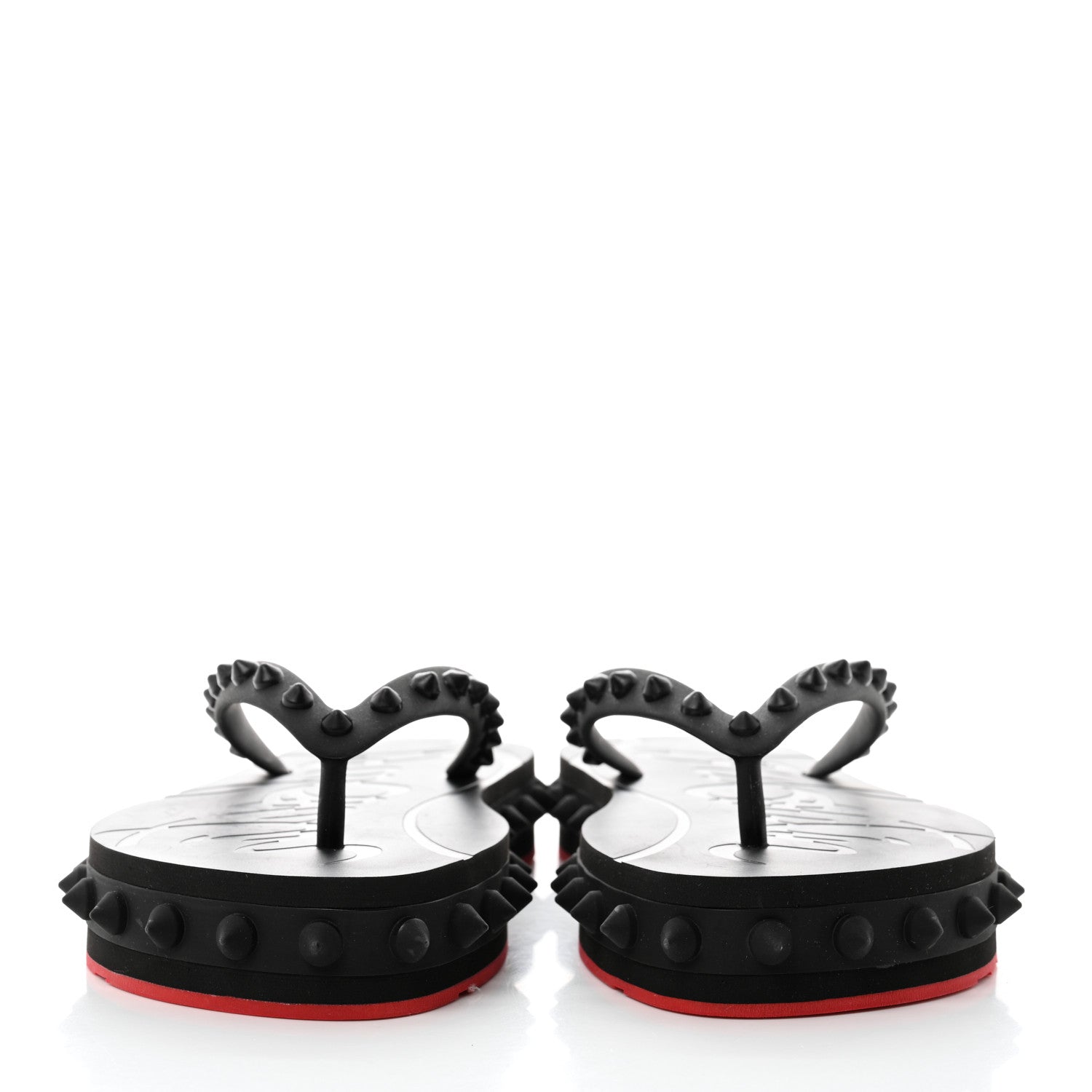 Christian Louboutin Rubber Spike Loubi Flip Flip Platform Sandals 36 Black 2 of 8