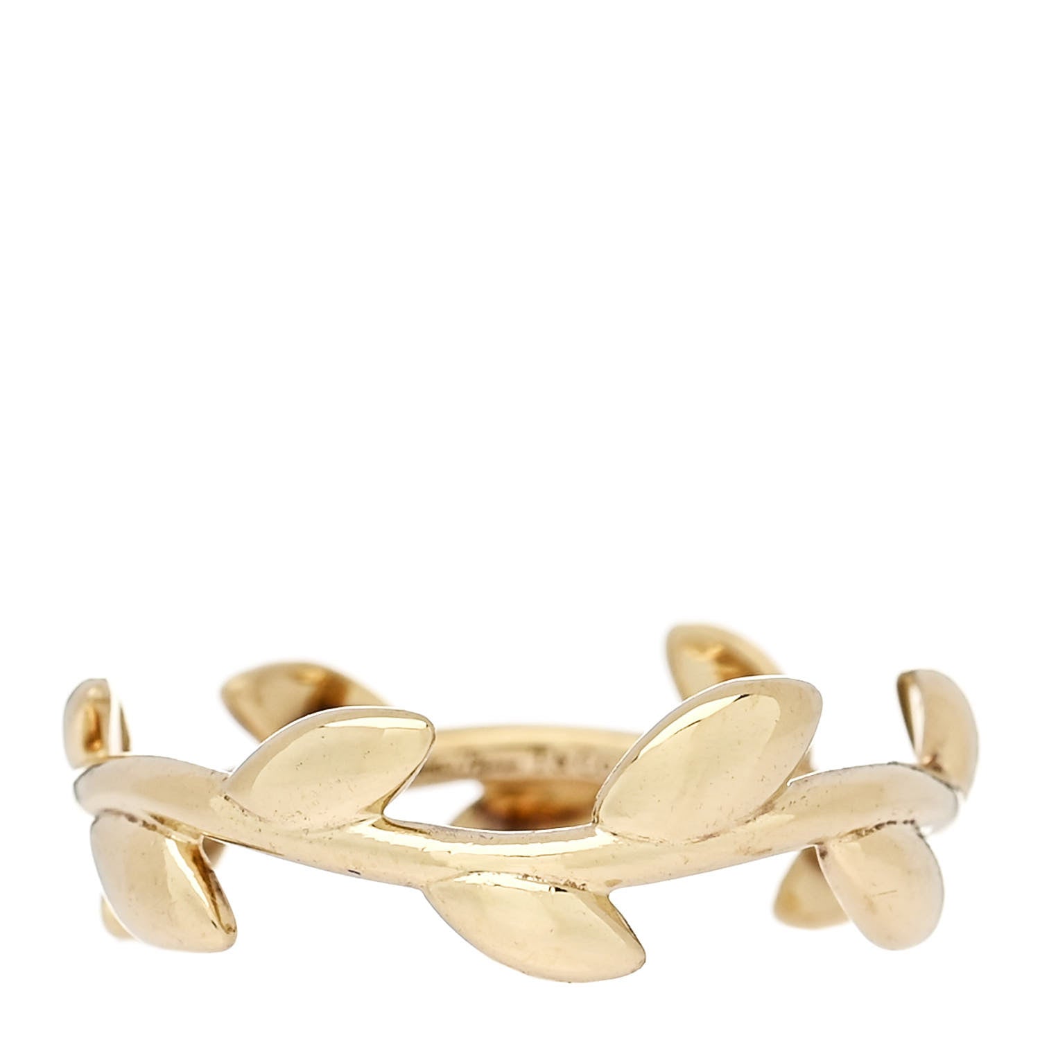 Tiffany 18K Yellow Gold Narrow Paloma Picasso Olive Leaf Band Ring 49 4.75 1 of 4