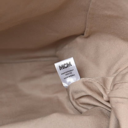 MCM Nylon Monogram Medium Dieter Shopper Tote Beige 7 of 10
