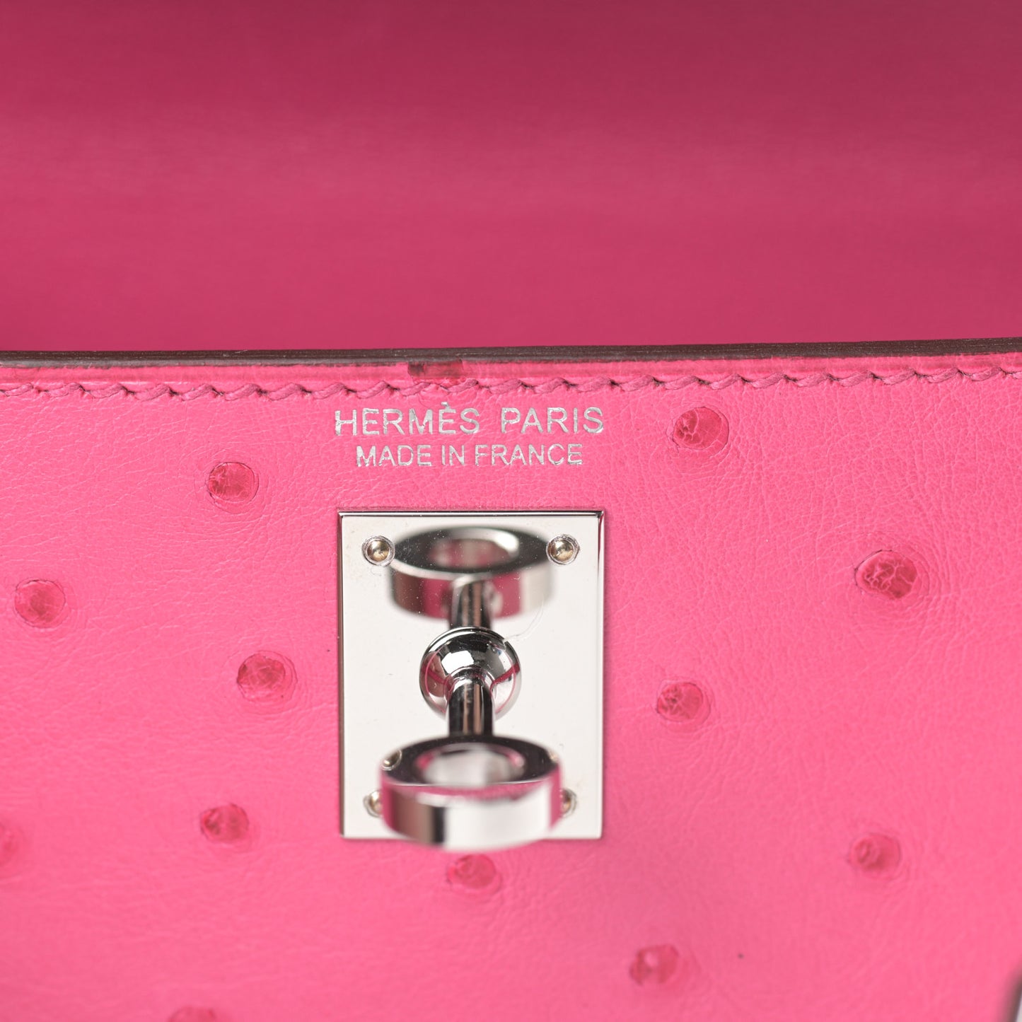 Ostrich Kelly Sellier Mini 20 Rose Tyrien