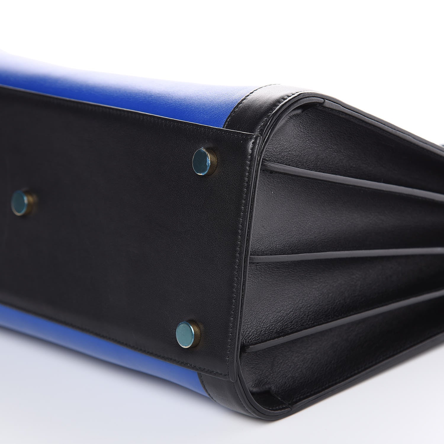 Saint Laurent Calfskin Bi-Color Small Sac De Jour Royal Blue Black 9 of 13