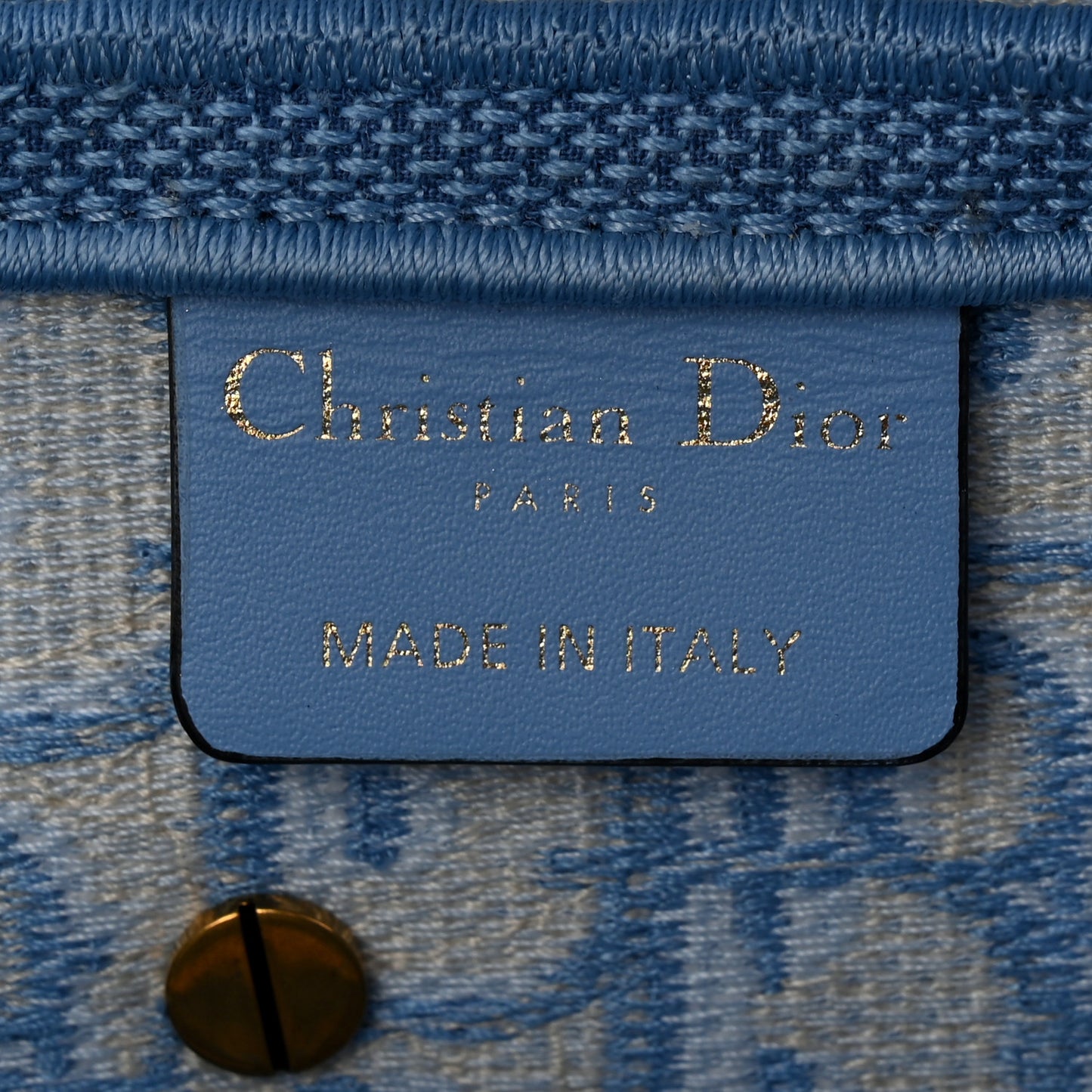 Oblique Embroidered Saddle Bag Cornflower Blue