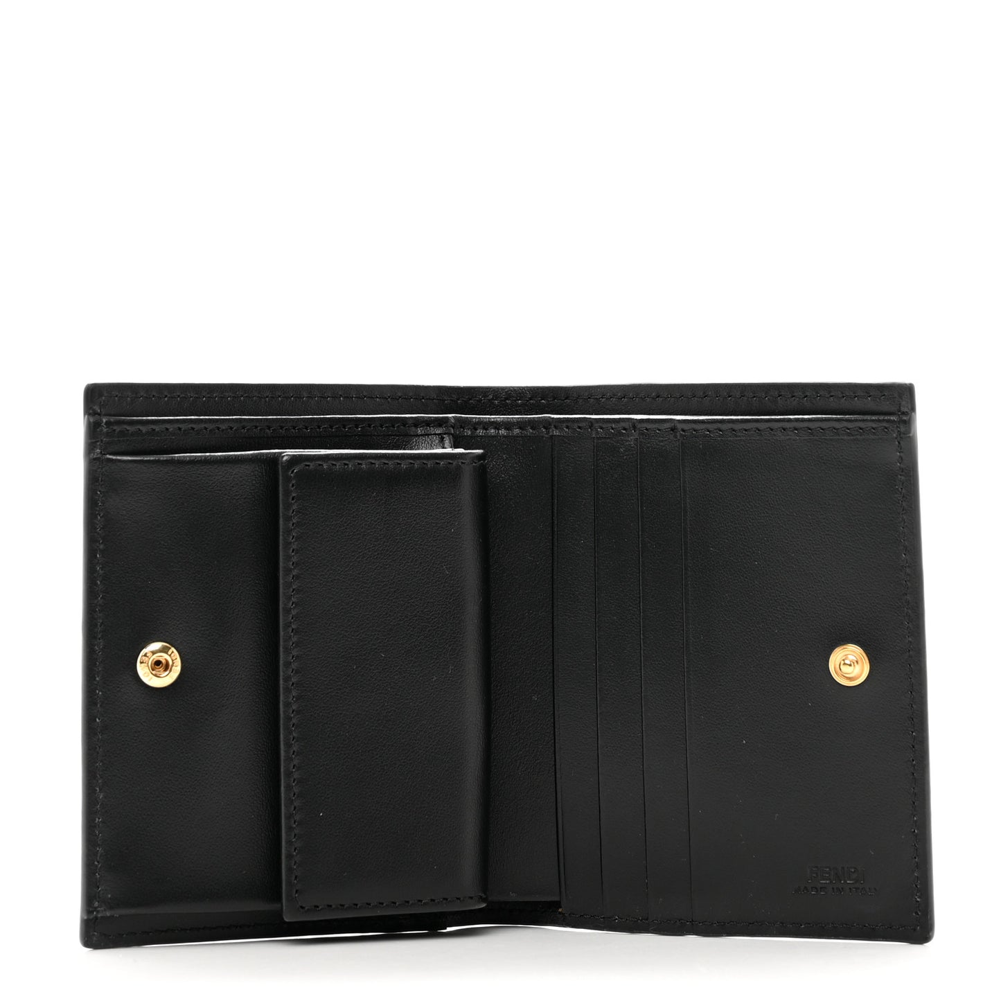 Vitello Cruise F is Fendi Compact Bi-Fold Wallet Black