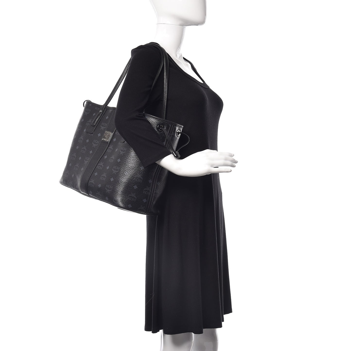 Visetos Medium Liz Reversible Shopper Tote Black