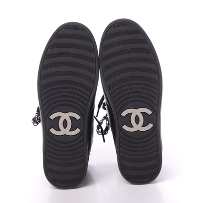 Chanel Lambskin Zipped Chain CC Sneakers 37 Black 6 of 9