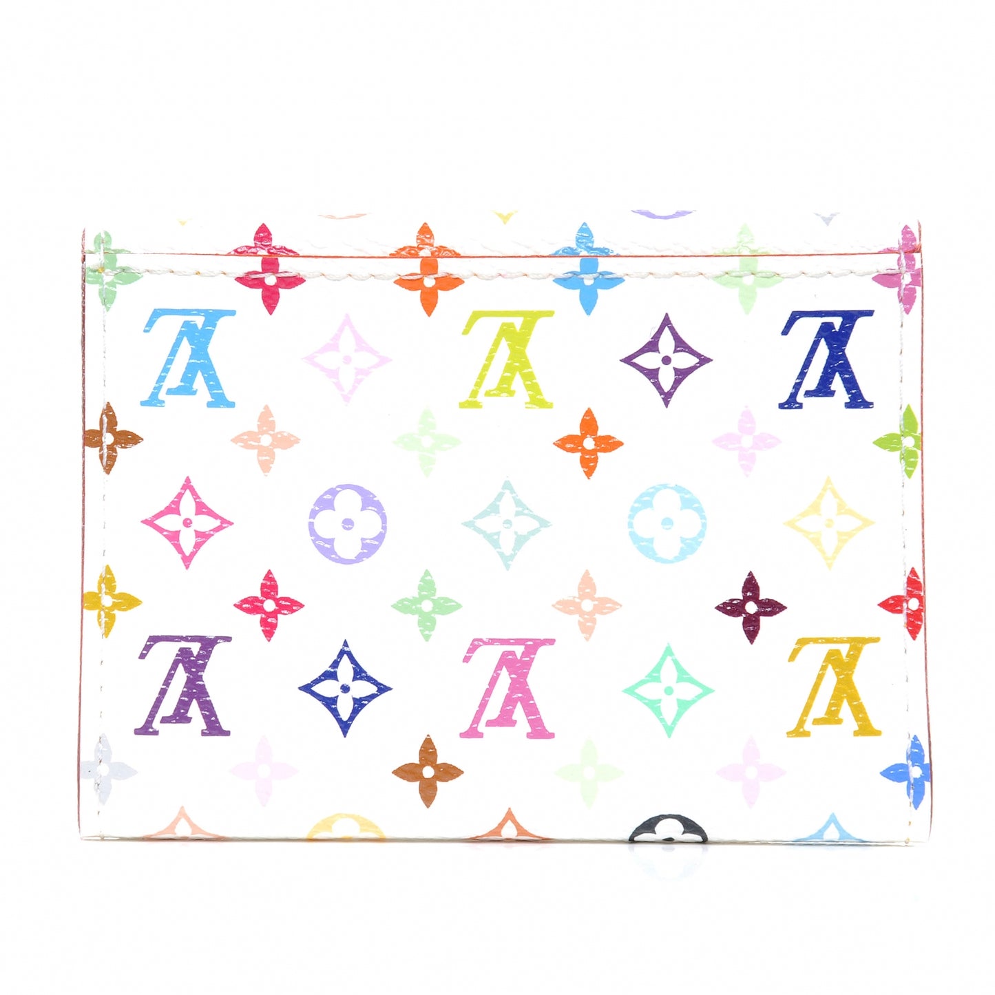 Monogram Multicolor Business Card Holder White