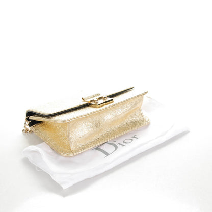 Christian Dior Washed Metallic Lambskin Miss Dior Promenade Pouch Stardust Gold 4 of 8