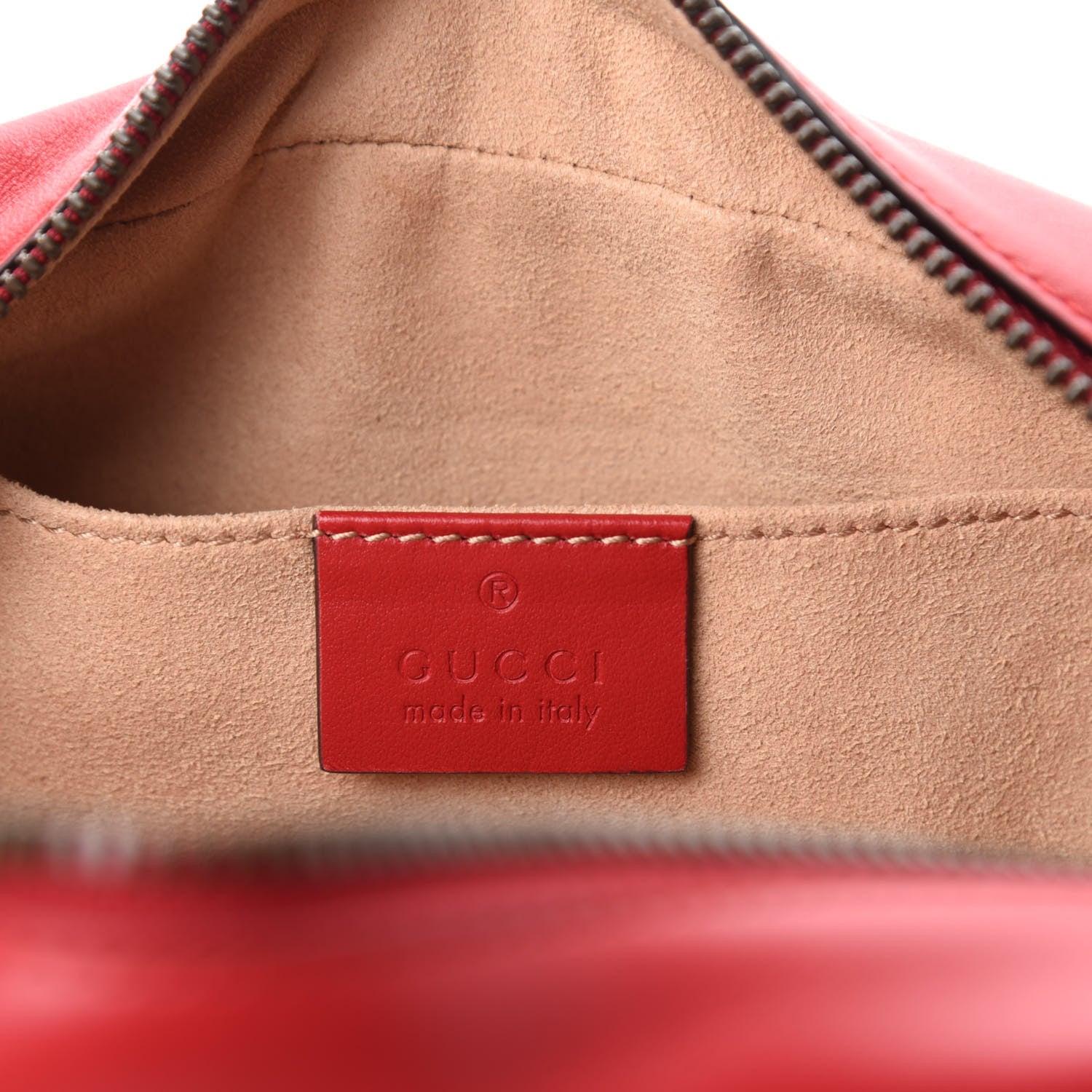 Gucci Calfskin Matelasse Small GG Marmont Chain Shoulder Bag Hibiscus Red 8 of 11