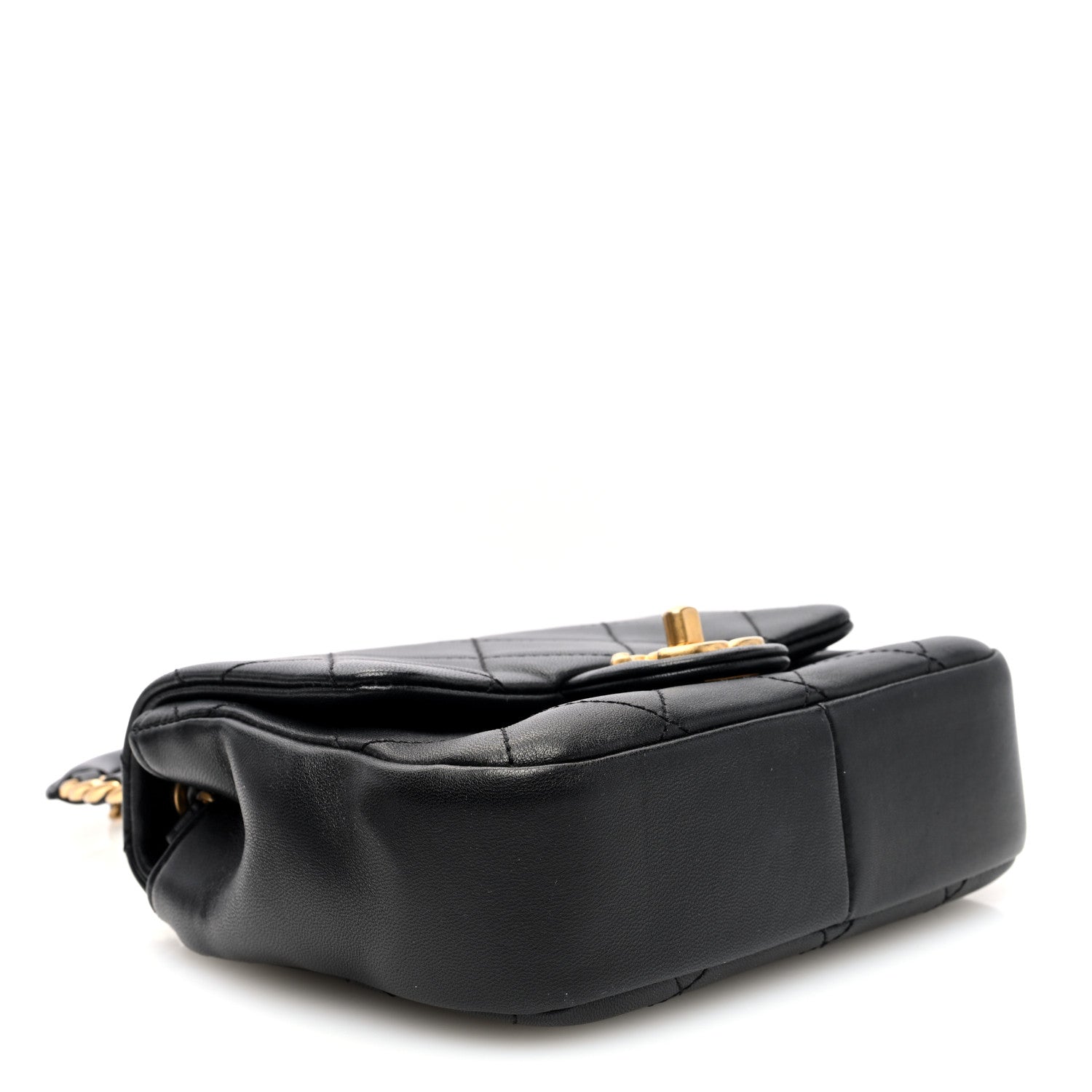 Chanel Lambskin Quilted Small Circular Handle Bag Black 4 of 10