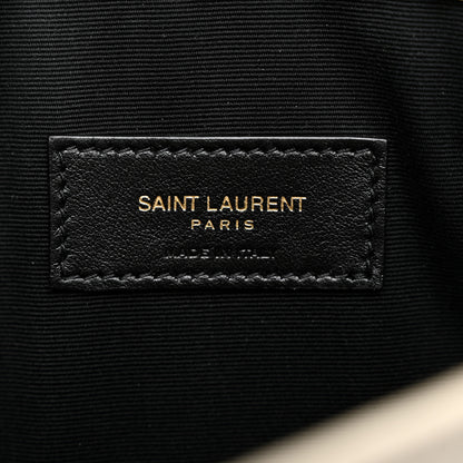 Saint Laurent Calfskin Crocodile Embossed Uptown Monogram Pouch Crema Soft 6 of 8