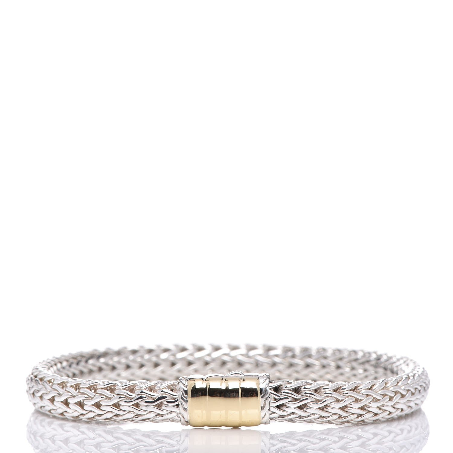John Hardy Sterling Silver 18K Yellow Gold 7mm Palu Chain Bracelet 3 of 4