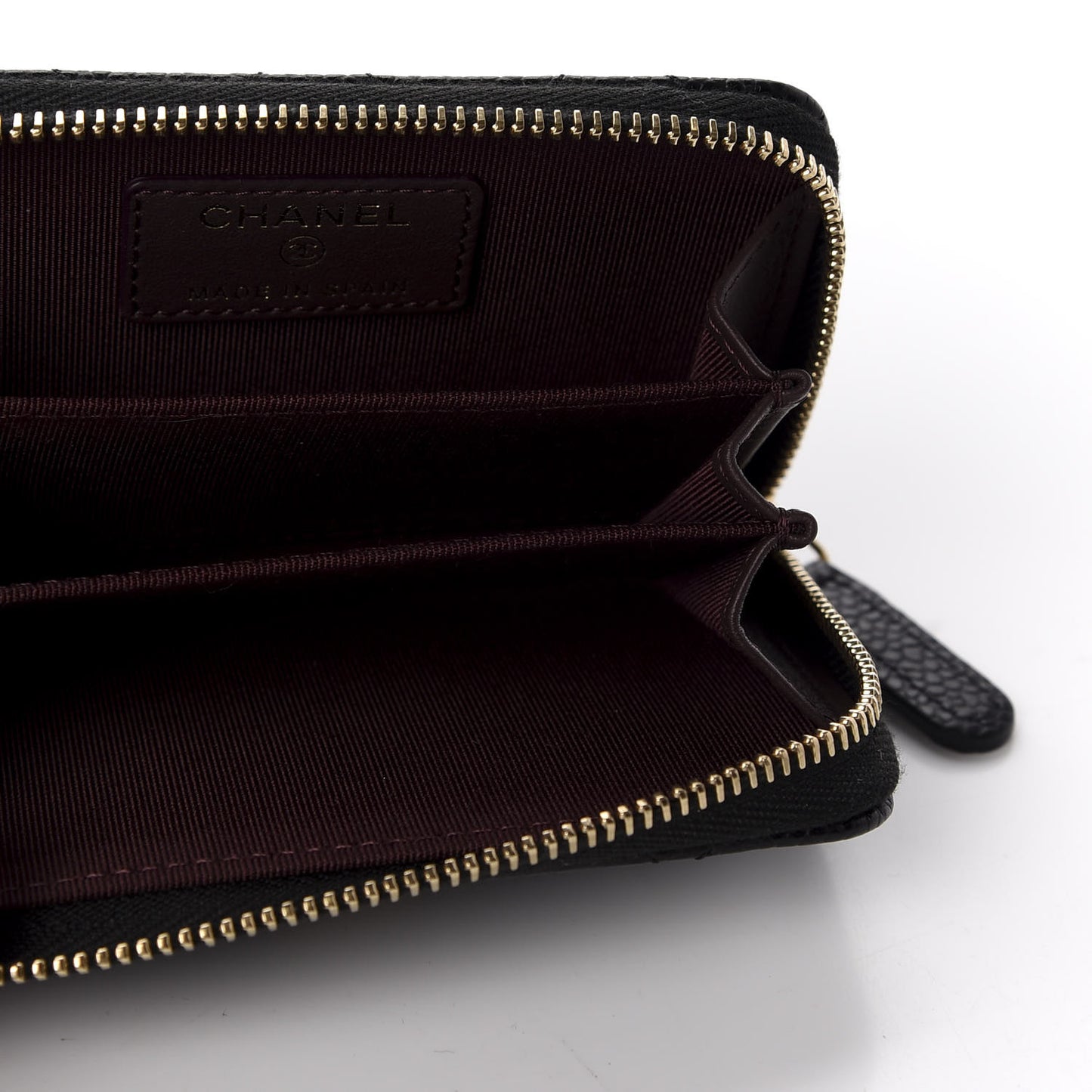Caviar Quilted Zip Coin Purse Black