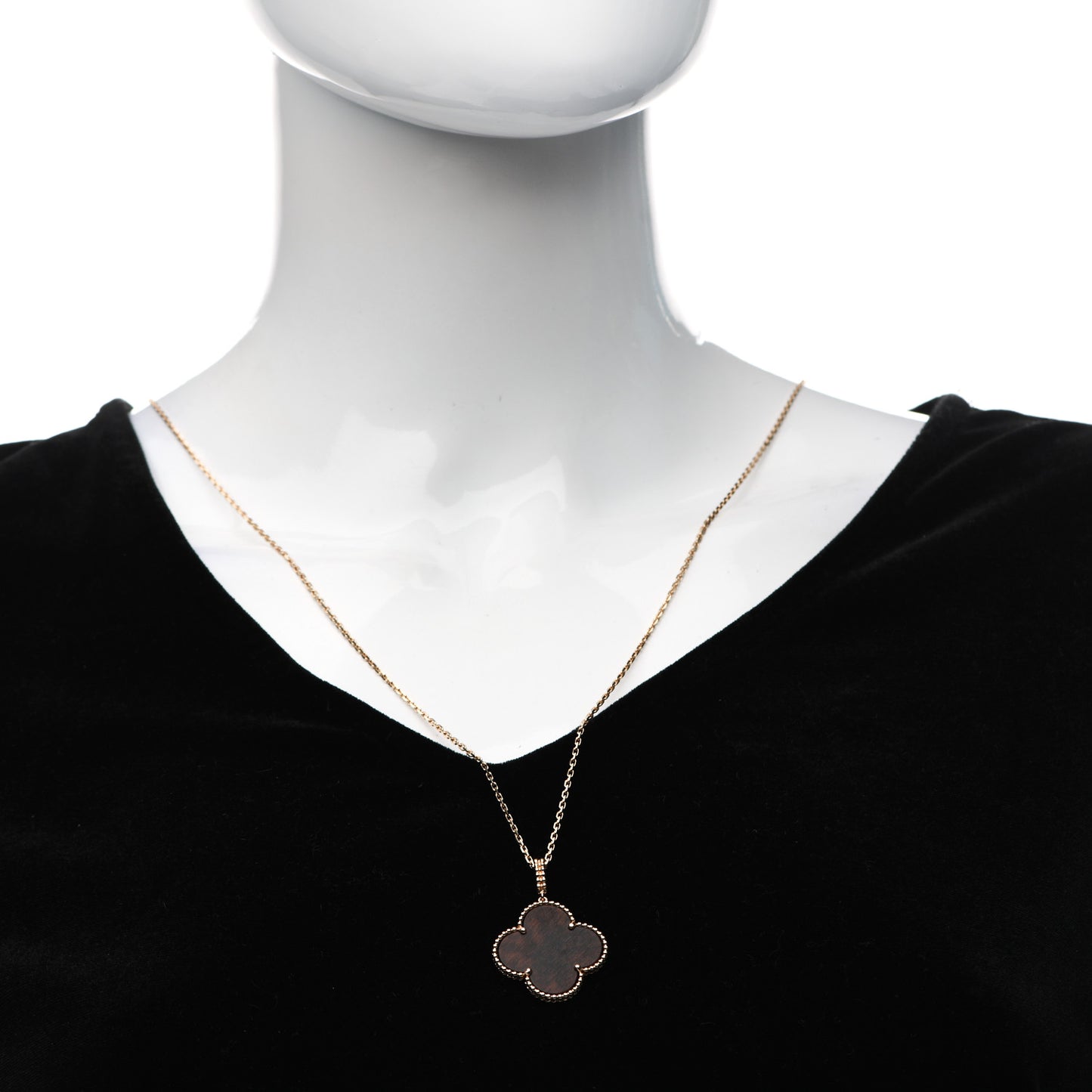 18K Rose Gold Letterwood Magic Alhambra Long Necklace