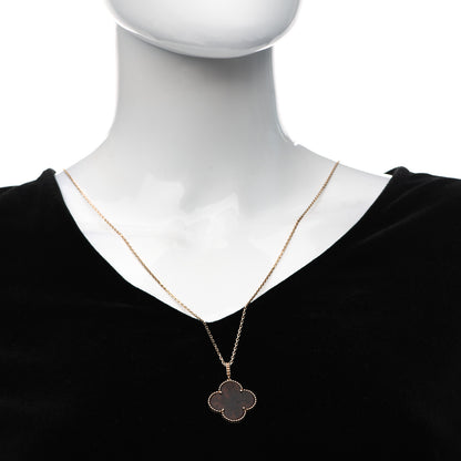 Van Cleef & Arpels 18K Rose Gold Letterwood Magic Alhambra Long Necklace 2 of 6