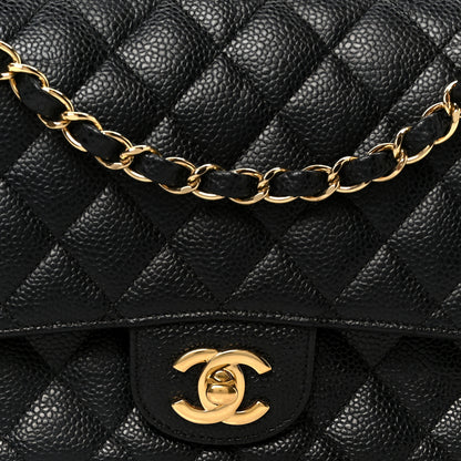 Chanel Caviar Quilted Medium Double Flap Black 9 of 11