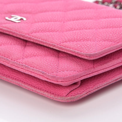 Chanel Iridescent Caviar Quilted Wallet on Chain WOC Pink 12 of 14