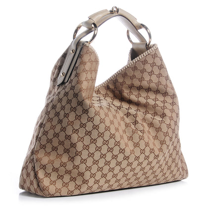 Gucci Monogram Large Horsebit Chain Hobo Off White 3 of 9