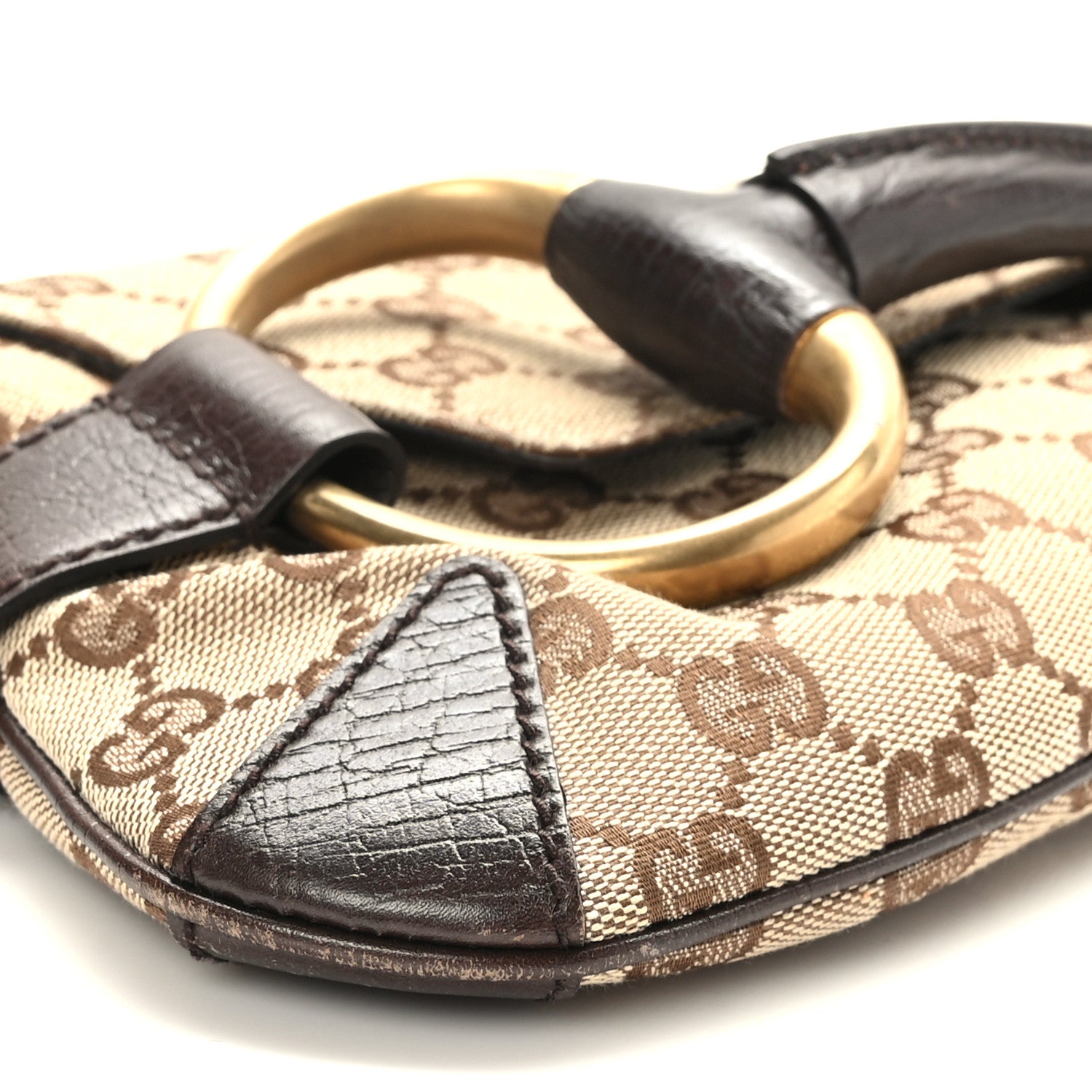 Gucci Monogram Horsebit Clutch Dark Brown 8 of 9