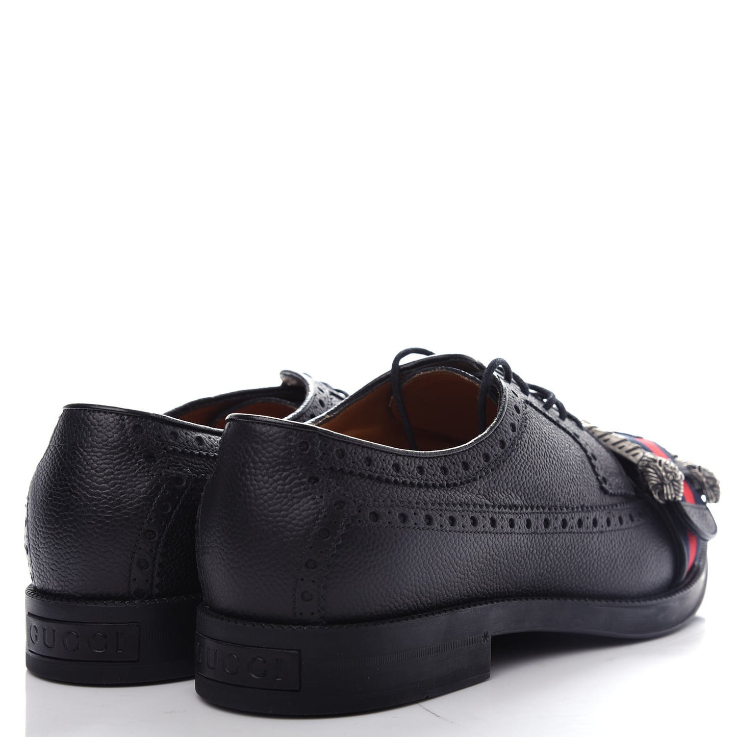 Calfskin Web Mens Queercore Brogue Derby Loafers 9 Black