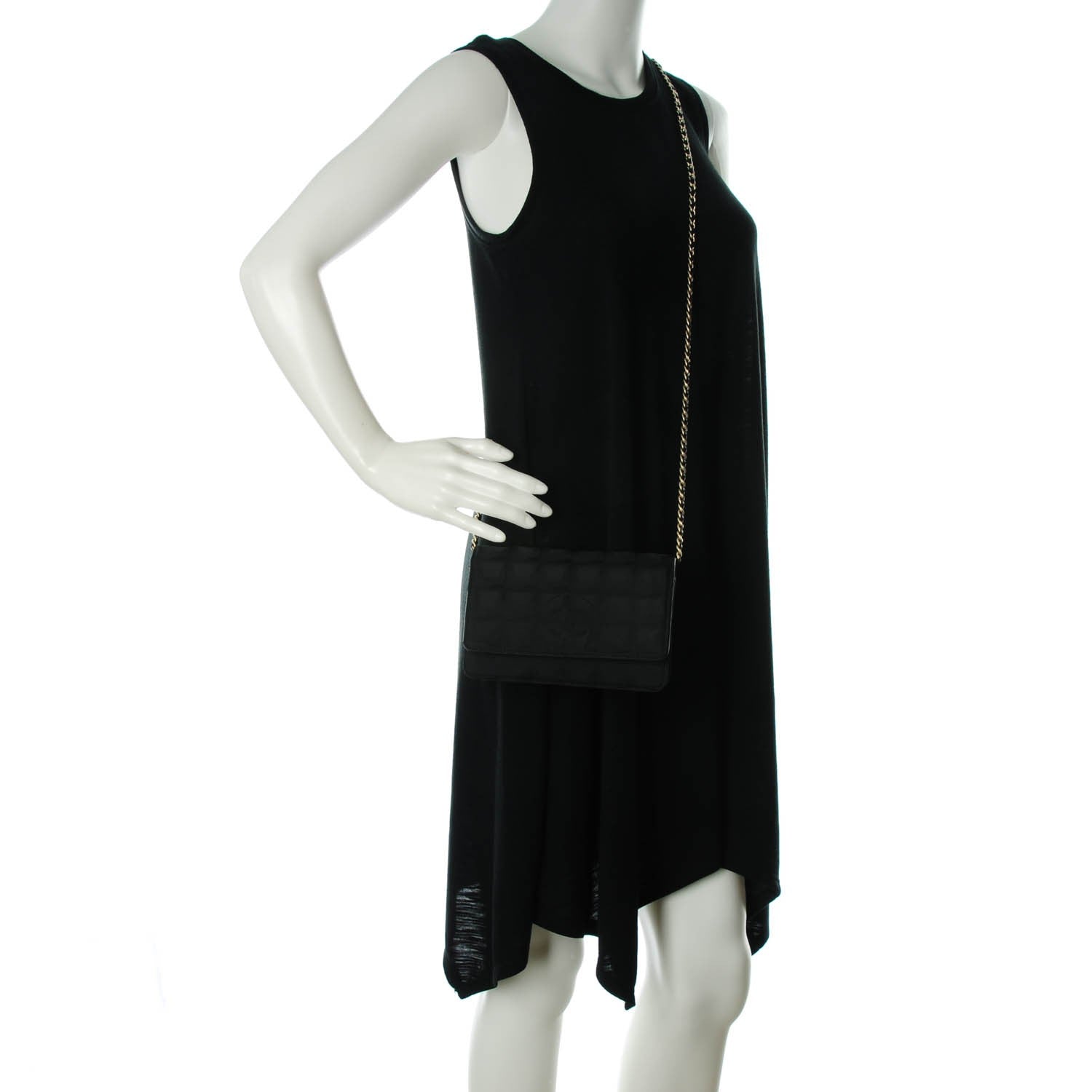 Chanel Nylon Travel Wallet On Chain WOC Black 2 of 8