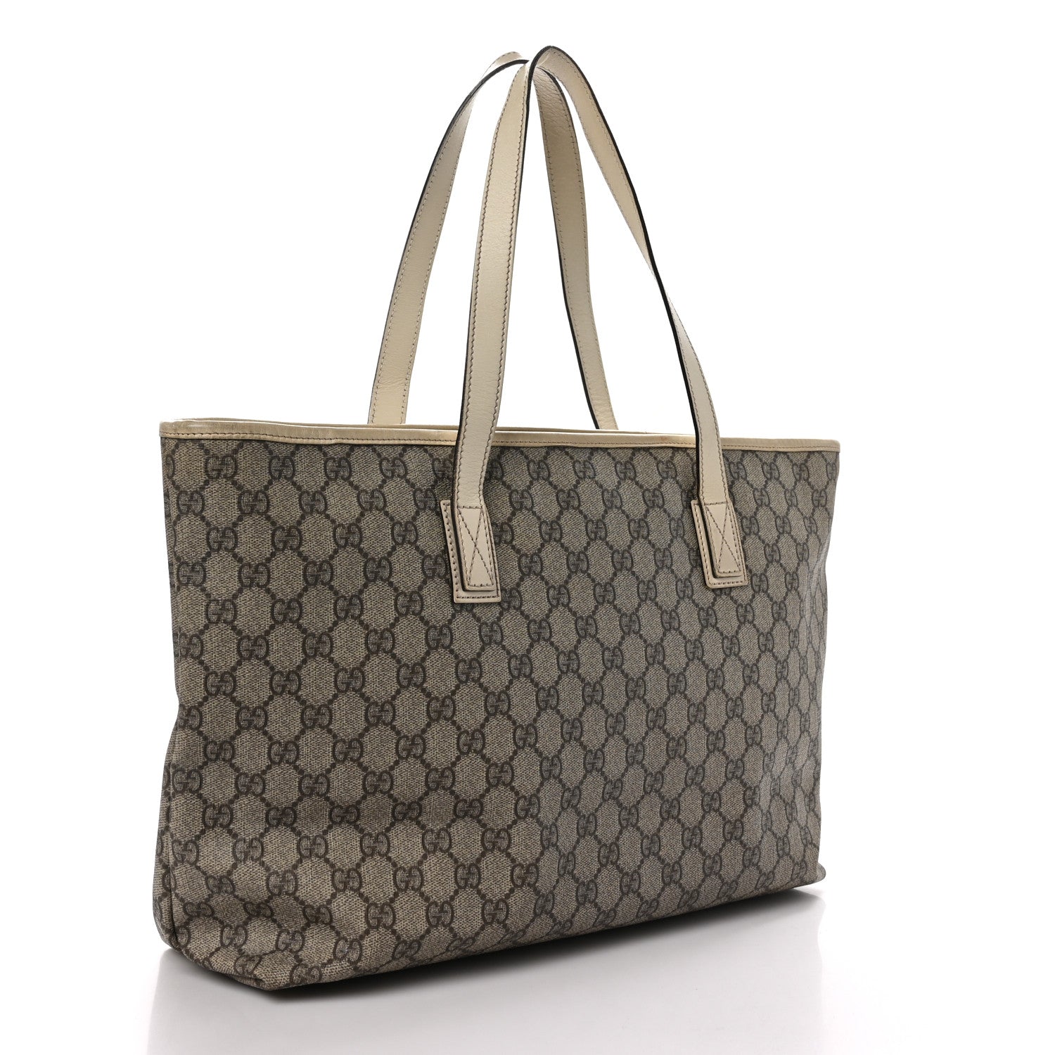 Gucci GG Supreme Monogram Medium Zippered Shopping Tote Off White 3 of 11
