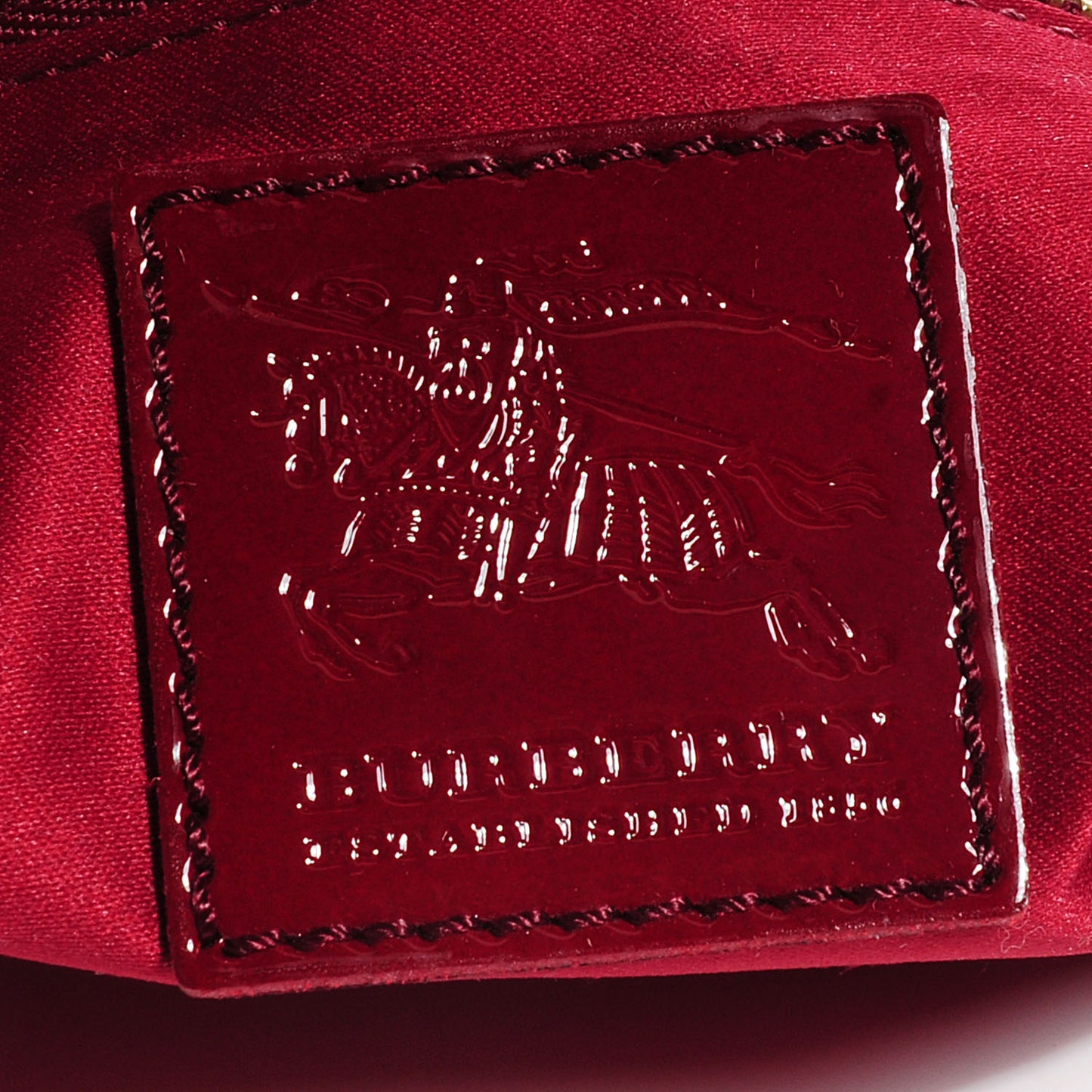 Patent Quilted Brook Hobo Red