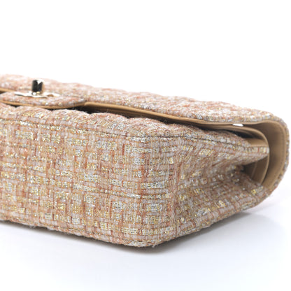 Chanel Tweed Quilted Medium Double Flap Brown Gold 9 of 9