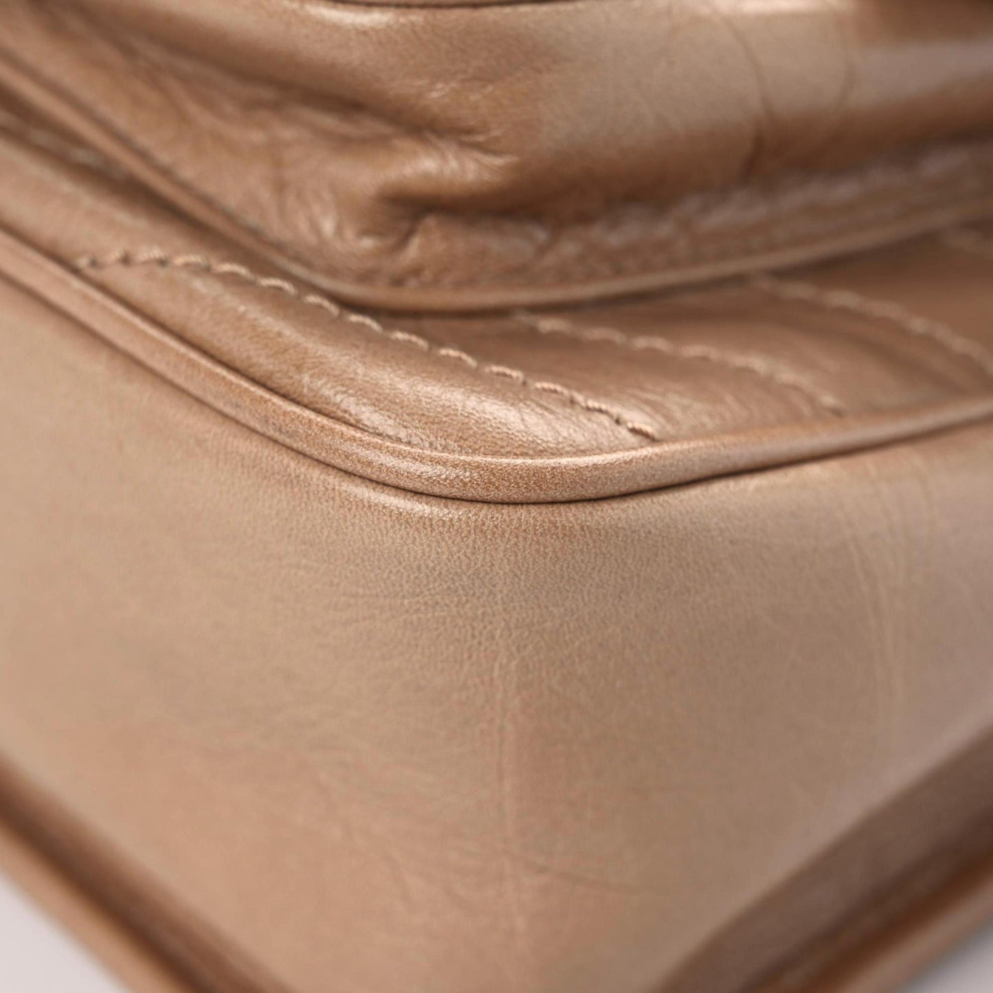 Crinkled Calfskin Matelasse Monogram Medium Niki Chain Satchel Dark Toffee