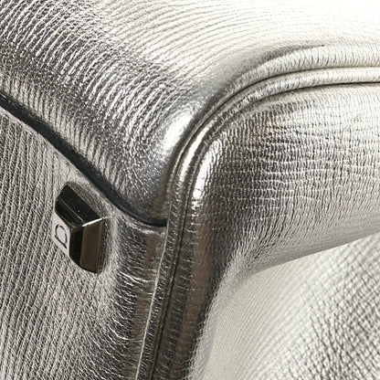 Salvatore Ferragamo Metallic Hammered Calfskin Studio Top Handle Bag Silver 11 of 12